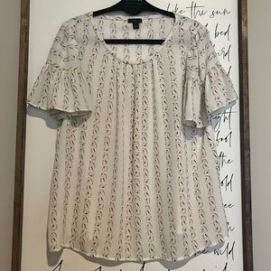 Ann Taylor Factory Scoop Neck Short Sleeve Top Size XL